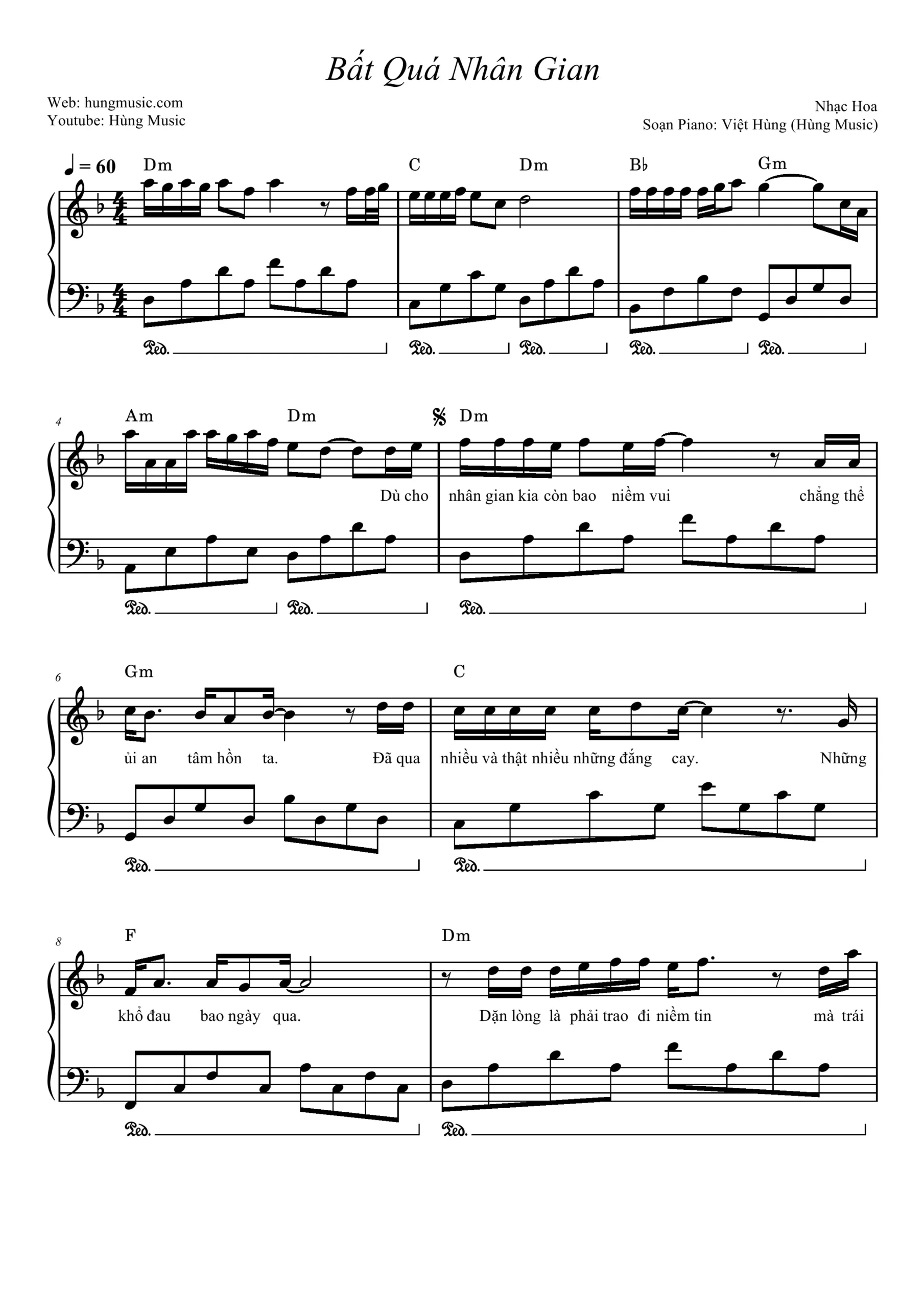 Bat qua nhan gian sheet piano Bat qua nhan gian sheet piano